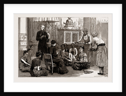 With Lord Dufferin In Burma: Lady Dufferin Receives The Burmese Ladies At Afternoon Tea In The Palace, Mandalay, 1886 by Anonymous