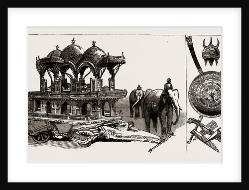 The Indian Section Of The Colonial And Indian Exhibition: Model Of State Elephant Carriage Belonging To The Maharajah Of Ulwar, Trophy Of Indian Arms, 1886 by Anonymous