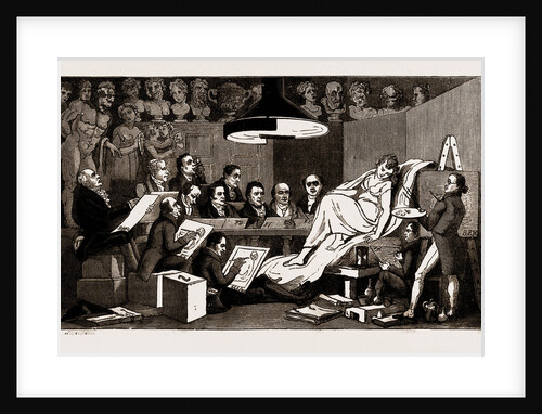 R.A.'s Of Genius, Life School At The Royal Academy, 1824, UK, 1886; Rowlandson, Sir Benjamin West, Sir Thomas Lawrence, Sir M.a. Shee by Anonymous