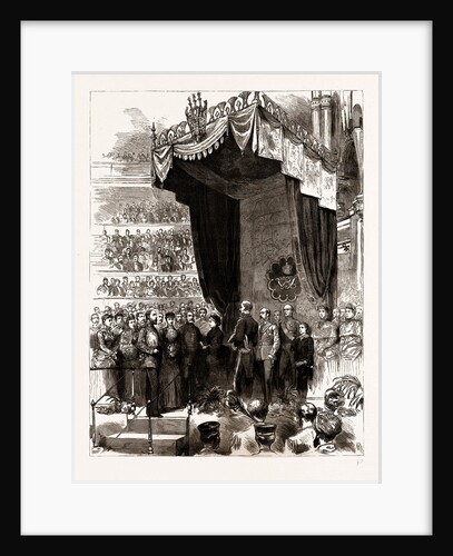 The Opening Of The Colonial And Indian Exhibition By The Queen: Her Majesty Reading The Reply To The Prince Of Wales's Address In The Albert Hall, UK, 1886 by Anonymous