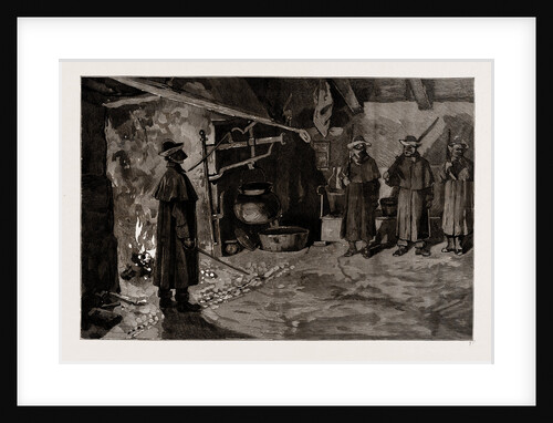 Moonlighters On A Raid For Arms, Drilling In Mr. Walsh's House, 1886 by Anonymous