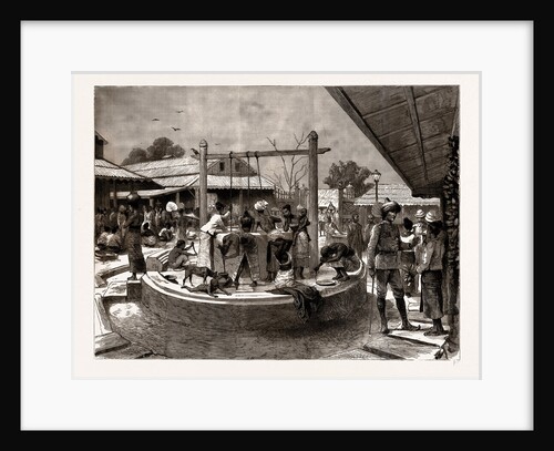 The Manners And Customs Of The Burmans: A Wash And Brush Up In The Market Place, Mandalay, 1886 by Anonymous