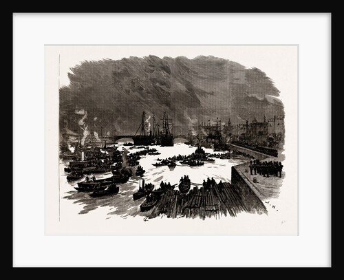 The Laying Of The Memorial Stone Of The New Tower Bridge By The Prince Of Wales: The Scene On The Thames, London, UK, 1886 by Anonymous