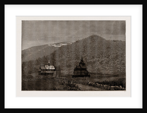 Borgund Valley, With The Old Church And Belfry, Norway, 1886 by Anonymous