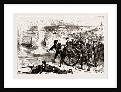 Naval Sham Fight At Whale Island, Portsmouth, UK, 1886 by Anonymous