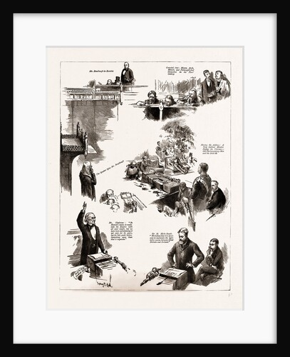 The Opening Of The New Parliament, Notes In The House Of Commons, London, UK, 1886; Mr. Gladstone, Sir M. Hicks.beach, Mr. Bradlaugh by Anonymous