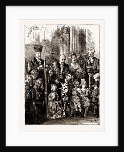 Brobdingnag And Lilliput Meet. Reception Of Children By The Lord Mayor At The Juvenile Fancy Dress Ball At The Mansion House, London, UK, 1886 by Anonymous