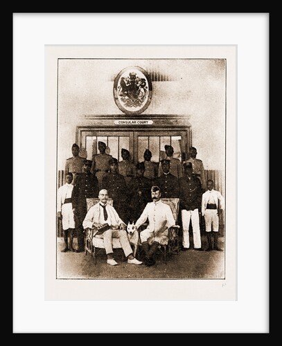 Vice-consul Major Crawford, The Medical Officer, Customs And Officials. The Consular Court At Brenin, 1897 by Anonymous
