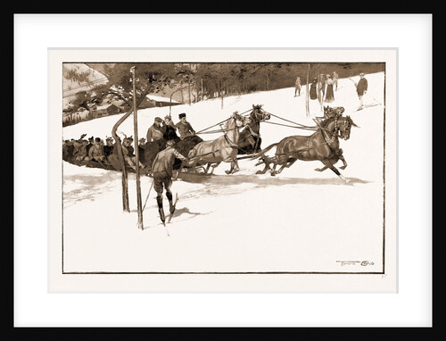 Winter In The Engadine: A Tailing Party At Davos Platz, 1897 by Anonymous