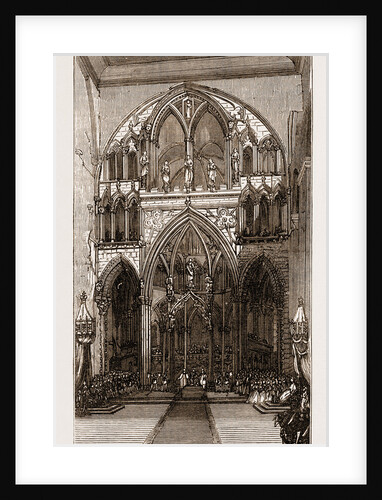 Interior Of Drontheim Cathedral-the Coronation, Norway Engraving 1873 by Anonymous