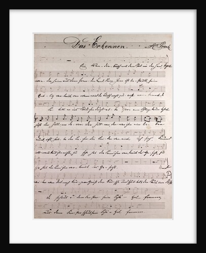 Das Erkennen, handwritten sheet music by Anonymous