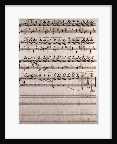Handwritten sheet music, una corda, morendo, maestoso, tre corde by Anonymous