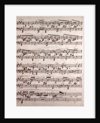Handwritten sheet music, crecendo, grazioso by Anonymous