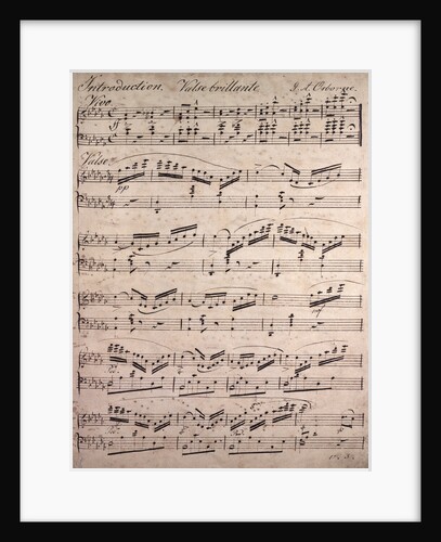 Handwritten sheet music, valse brillante by Anonymous