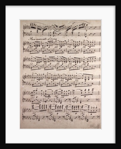 Handwritten sheet music, ben marcato il tema by Anonymous