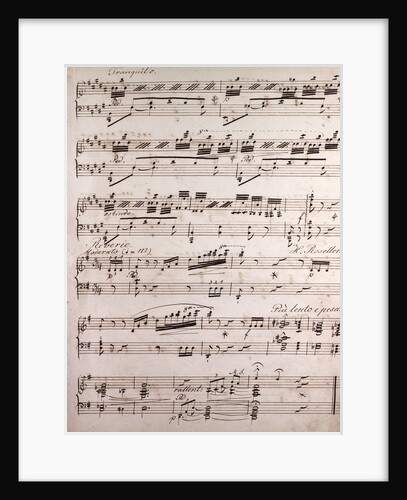 Henri Rosellen, handwritten sheet music by Anonymous