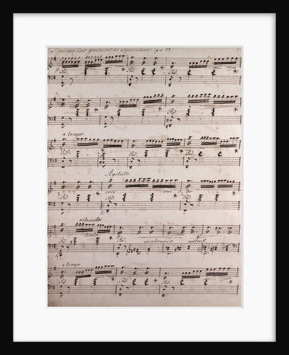 Handwritten sheet music, andantino grazioso ed espressivo by Anonymous