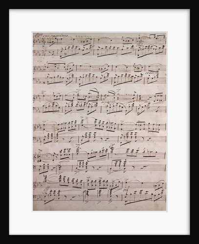 Handwritten sheet music, con passione by Anonymous