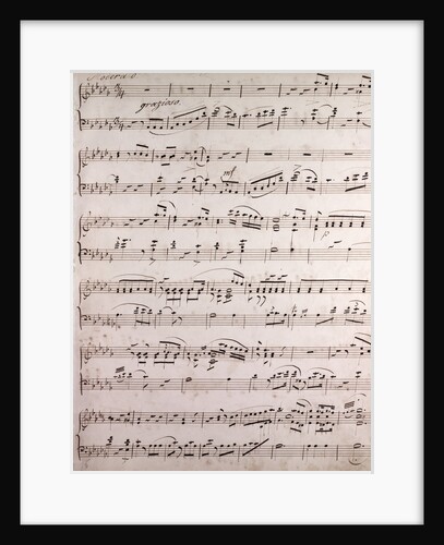 Handwritten sheet music, grazioso by Anonymous