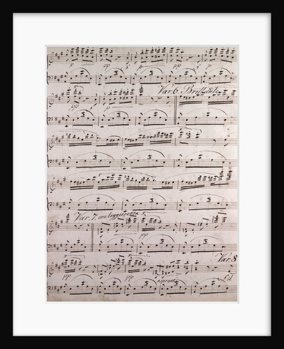 Handwritten sheet music, brillante by Anonymous