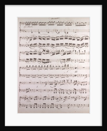 Handwritten sheet music, secondo by Anonymous