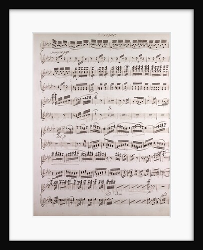 Handwritten sheet music, primo by Anonymous