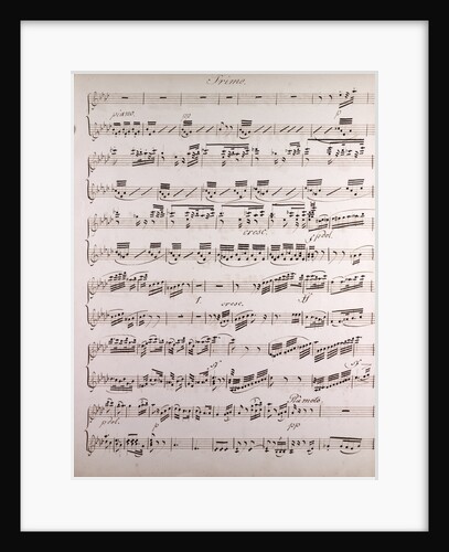 Handwritten sheet music, primo by Anonymous