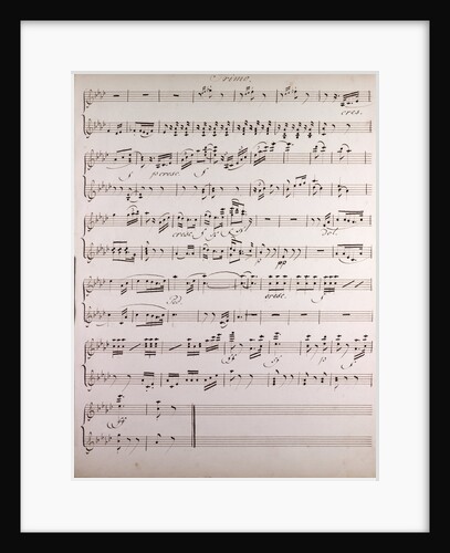 Handwritten sheet music, primo by Anonymous