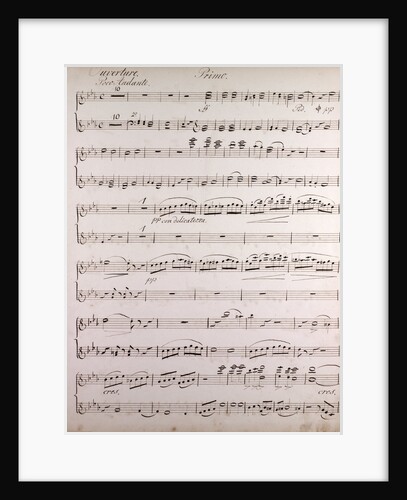 Handwritten sheet music, ouverture poco andante, primo by Anonymous