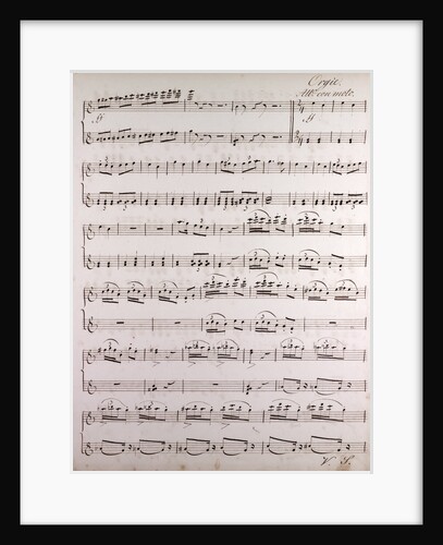 Handwritten sheet music, allegro con moto by Anonymous
