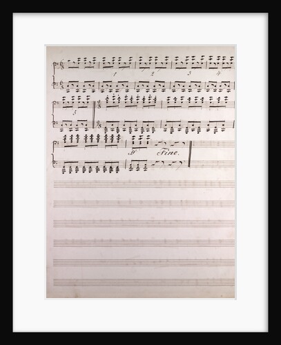Handwritten sheet music, fine by Anonymous