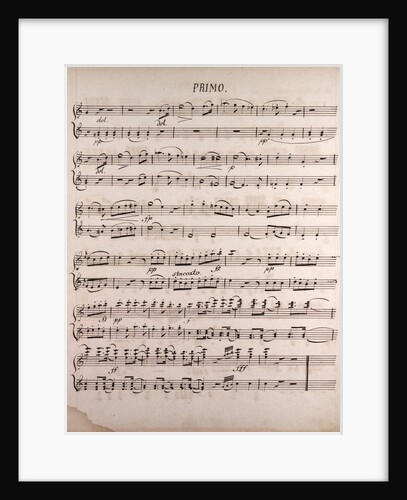 Handwritten sheet music, primo by Anonymous