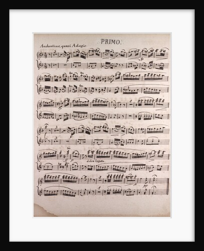 Handwritten sheet music, andantino quasi adagio by Anonymous