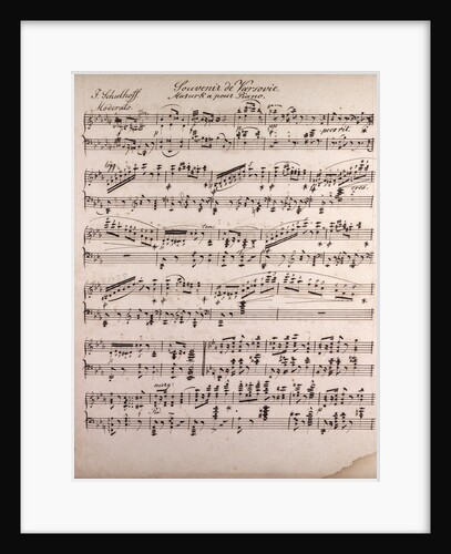Souvenir de Varsovie, Mazurka pour Piano by Schulhoff, handwritten sheet music by Anonymous