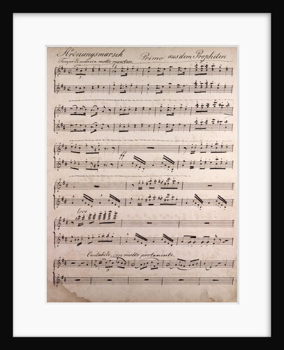 Kronungsmarsch aus dem Propheten, handwritten sheet music by Anonymous