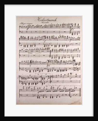 Handwritten sheet music, Hochzeitmarsch, allegro vivace by Anonymous