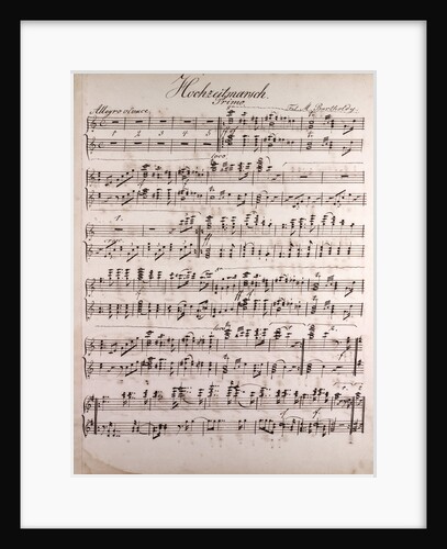 Handwritten sheet music, Hochzeitmarsch, allegro vivace by Anonymous