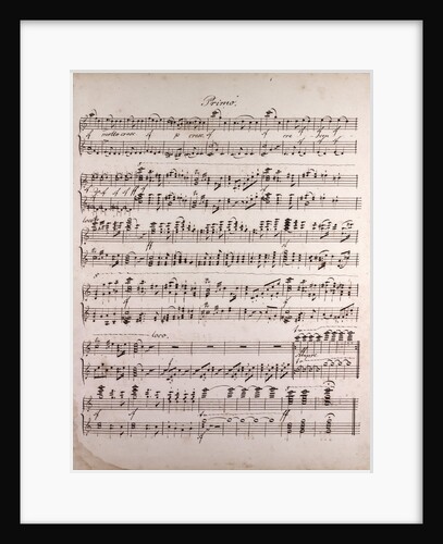 Handwritten sheet music by Anonymous