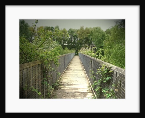 Wooden Footbridge over Railway Line by Sarah Smith
