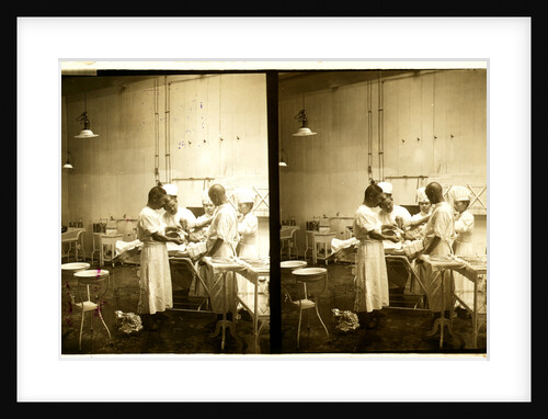 Japanese doctors operating on a patient's arm by Anonymous