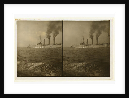 An American cruiser being guided by a tugboat past the Statue of Liberty, as it arrives in New York by Anonymous