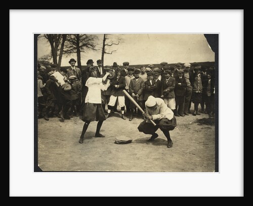 New York female Giants - Miss McCullum catcher and Miss Ryan at bat, USA by Anonymous