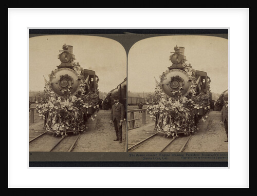 The flower covered engine drawing President Roosevelt's special train, Santa Cruz, Cal by Anonymous