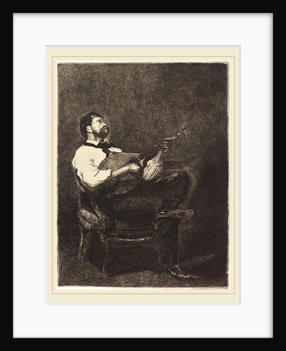 Guitar Player (Joueur de Guitare), 1861 by François Bonvin