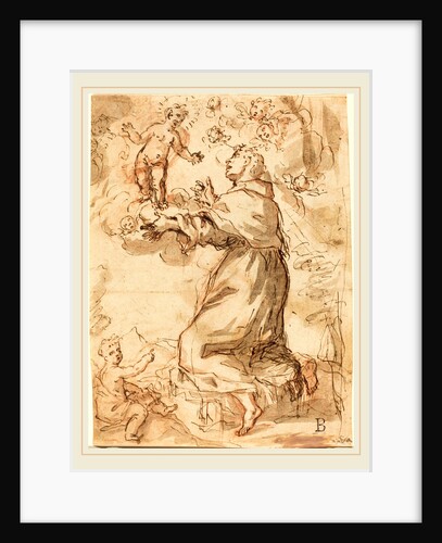 Saint Francis Adoring the Christ Child by Elisabetta Sirani