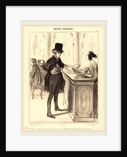 Avoir perdu sa demi-tasse au Domino et sa bourse dans la rue, 1839 by Honoré Daumier