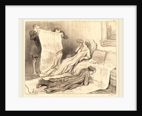 Abonnés recevant leur journal, 1845 by Honoré Daumier