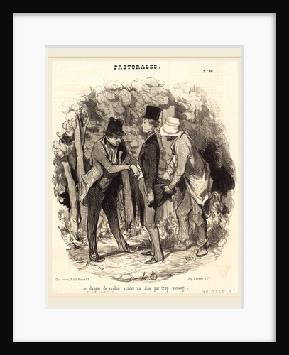 Le Danger de visiter un site par trop sauvage, 1845 by Honoré Daumier