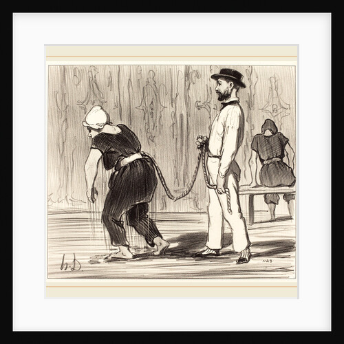 Madame Rabourdeau a sa première leçon, 1847 by Honoré Daumier