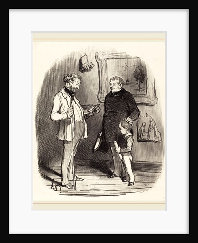 V'la mon petit s'il n'a pas assez de moyens, 1850 by Honoré Daumier